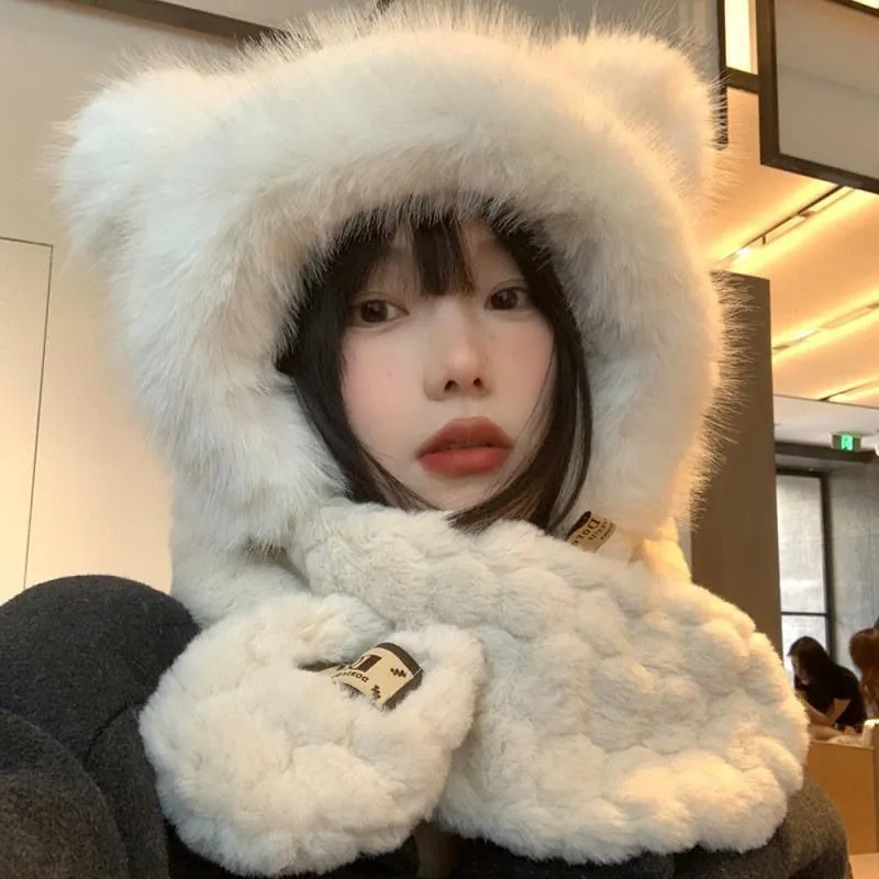 Eight Small Million Polyamide Hoods & Plush Hats Women's-4