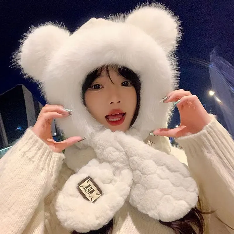 Eight Small Million Polyamide Hoods & Plush Hats Women's-1