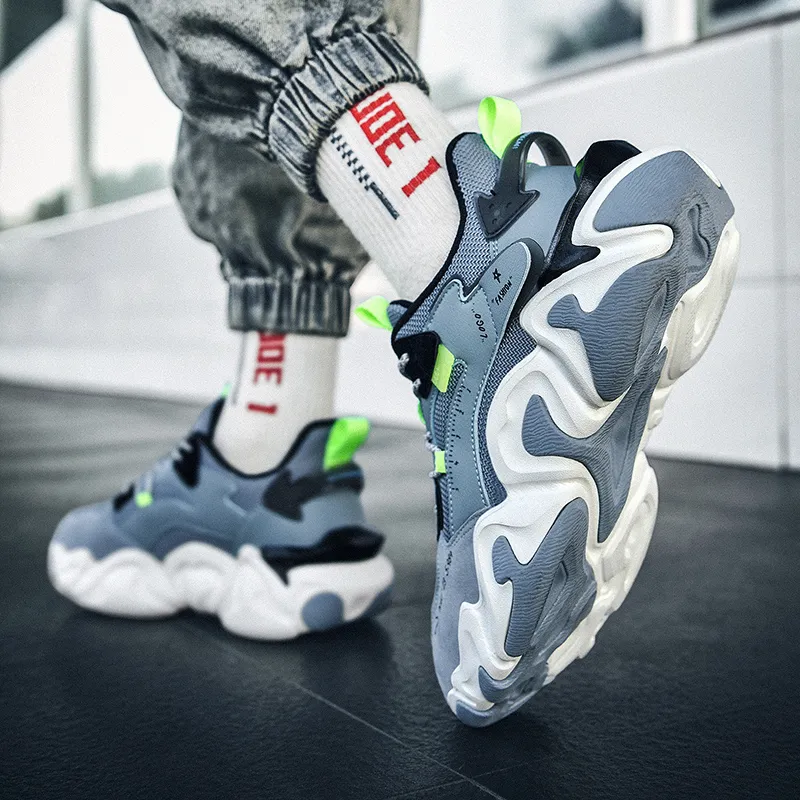 Green Feet Slip Resistant Coverage Low Top Chunky Sneakers Men's-3