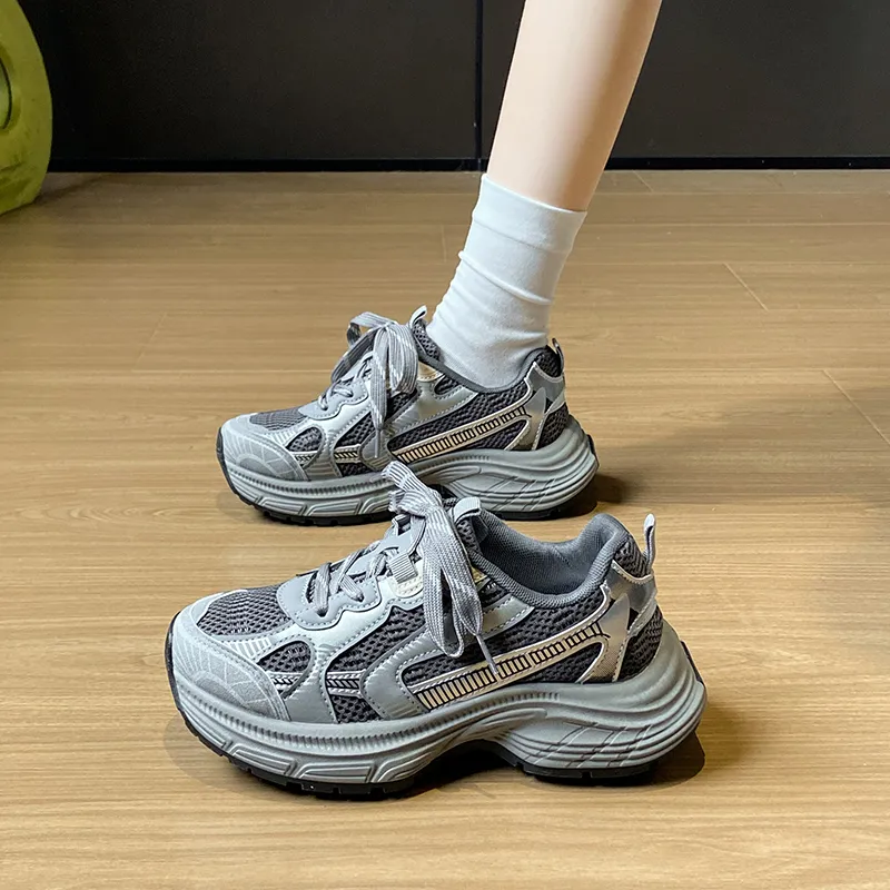 Green Feet Shock Absorbers With Slip Resistant And Abrasion Resistant Properties Low Top Chunky Sneakers Women's-5