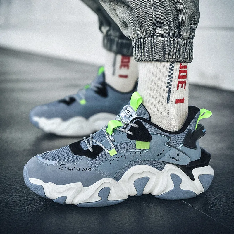 Green Feet Slip Resistant Coverage Low Top Chunky Sneakers Men's-2