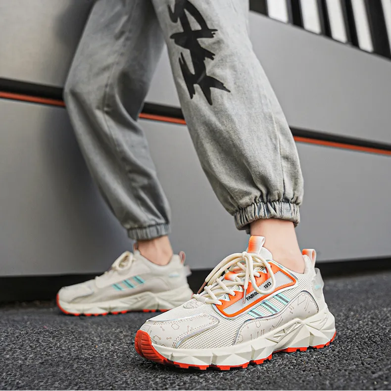 Green Feet Anti Slip Wear Resistant Low Top Chunky Sneakers Men's-2