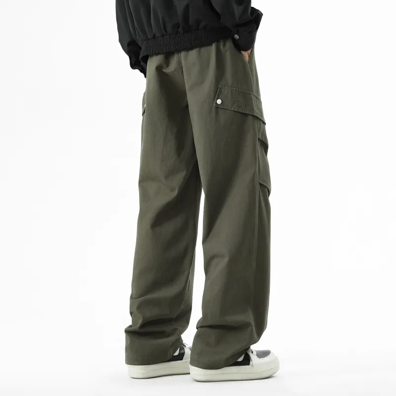 CAREBEARS Casual Pants Unisex Army Green-4