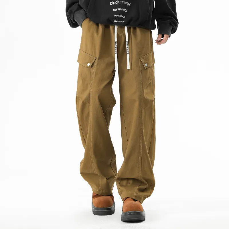 CAREBEARS Casual Pants Unisex Army Green-5