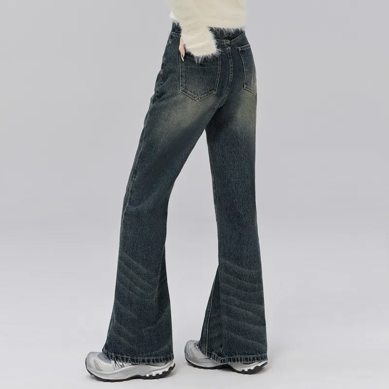 LA CRAWFISH Jeans Women's Washed Blue Green-3