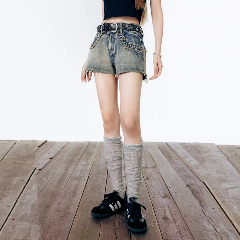 LA CRAWFISH Denim Shorts Women's Light Denim Blue-2