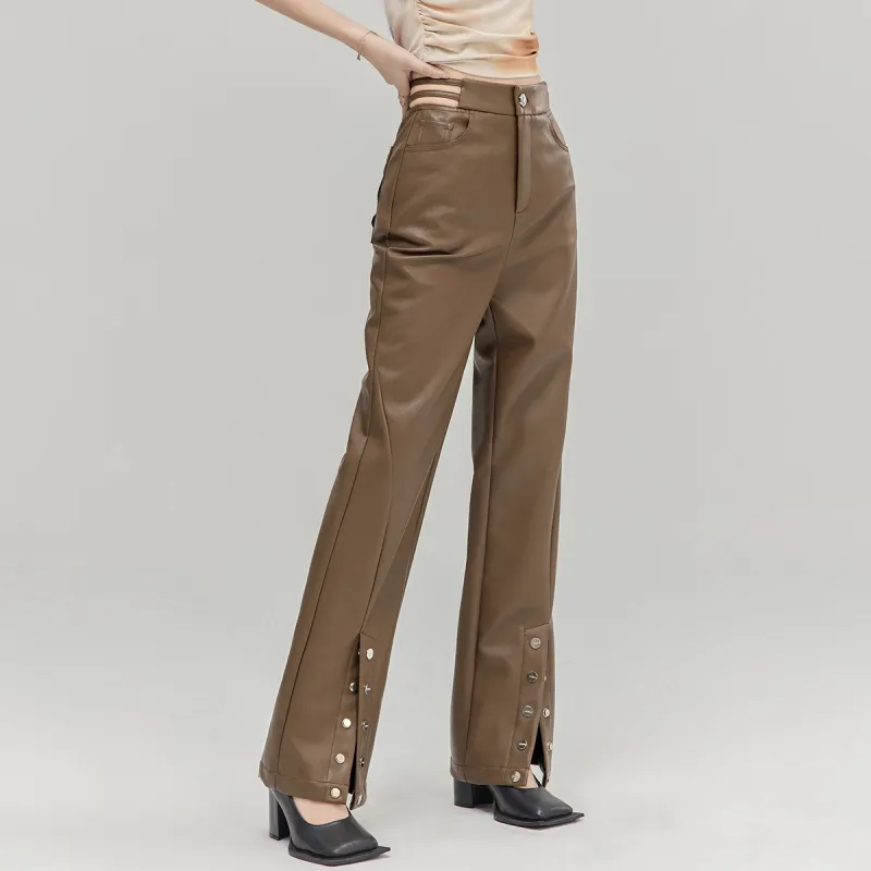 LA CRAWFISH Leather Pants Women's-2