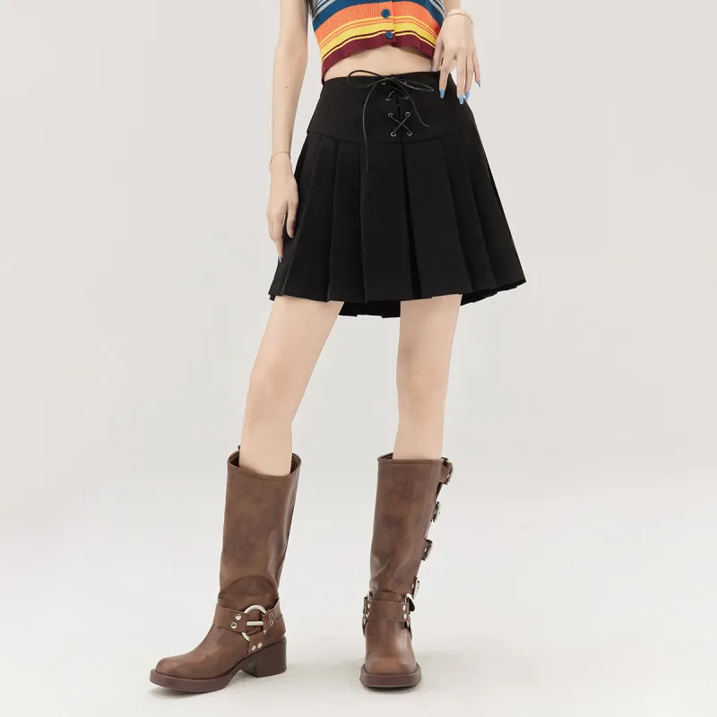 LA CRAWFISH Casual Short Skirts Women's Heart Black-2