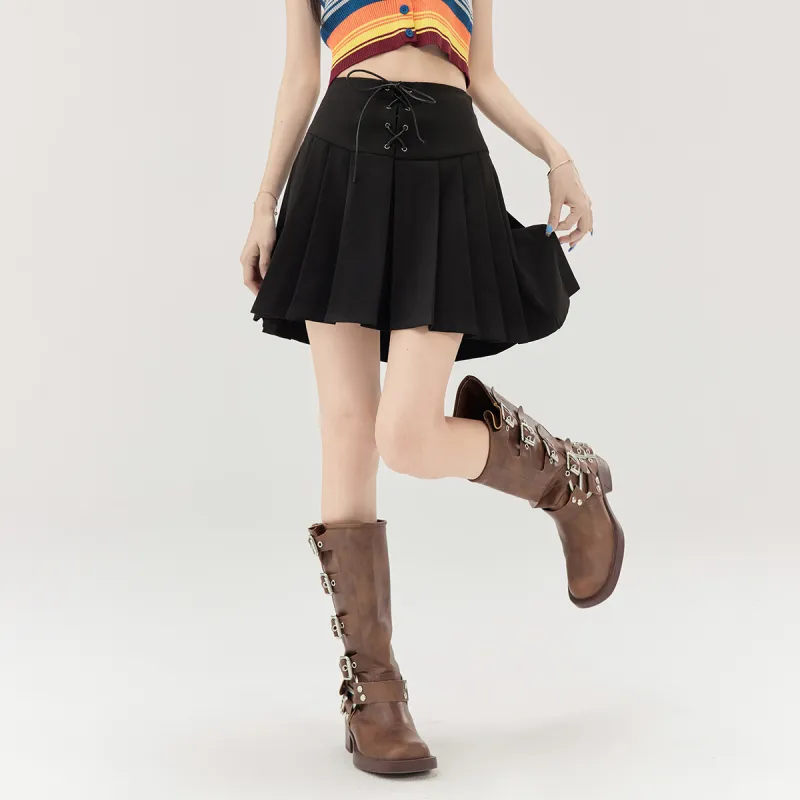 LA CRAWFISH Casual Short Skirts Women's Heart Black-4