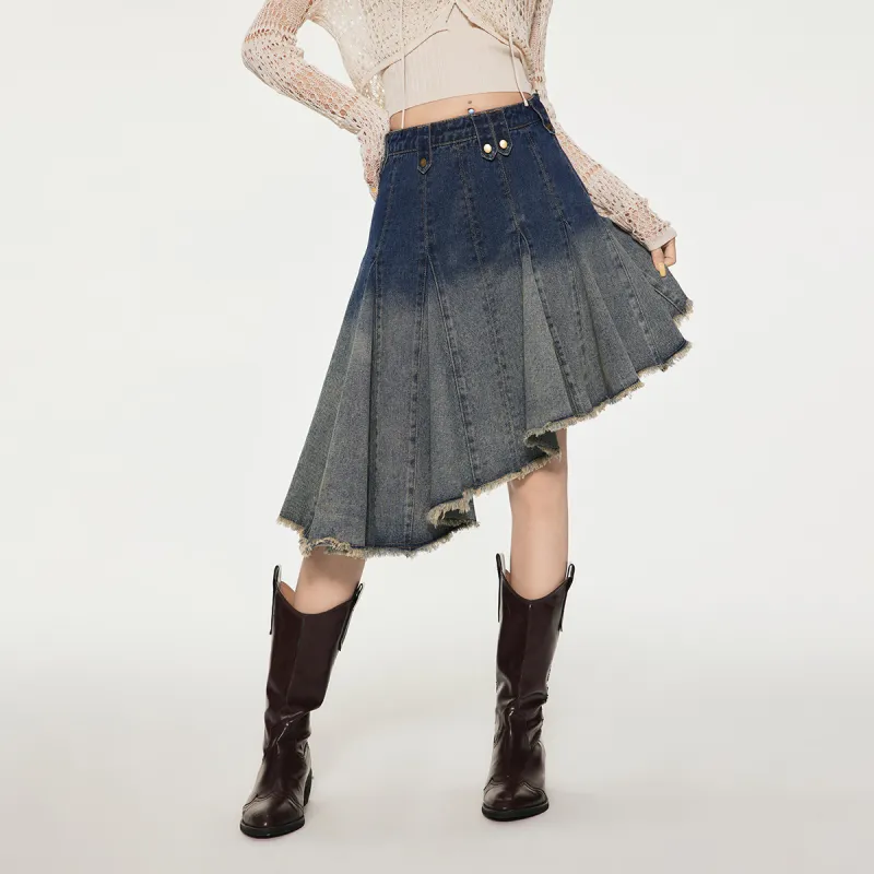 LA CRAWFISH Denim Short Skirts Women's-5