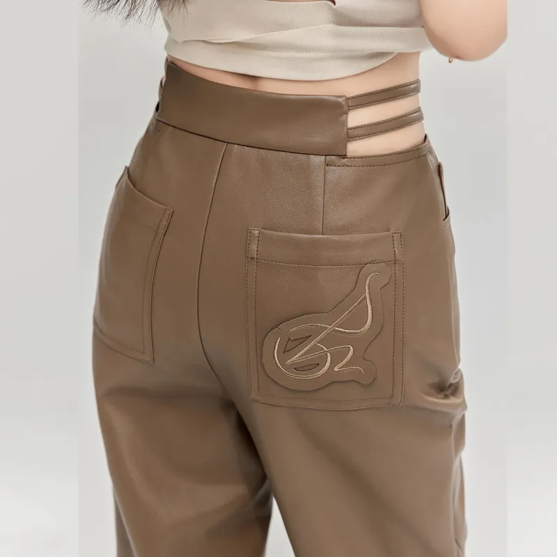 LA CRAWFISH Leather Pants Women's-5