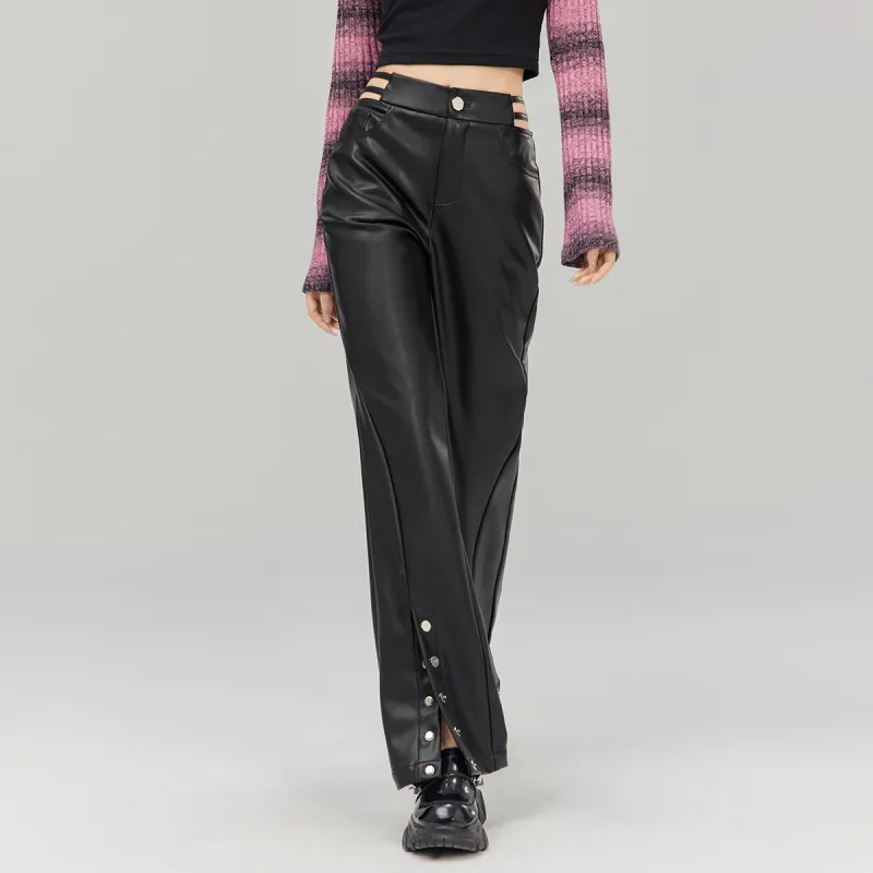 LA CRAWFISH Leather Pants Women's-9