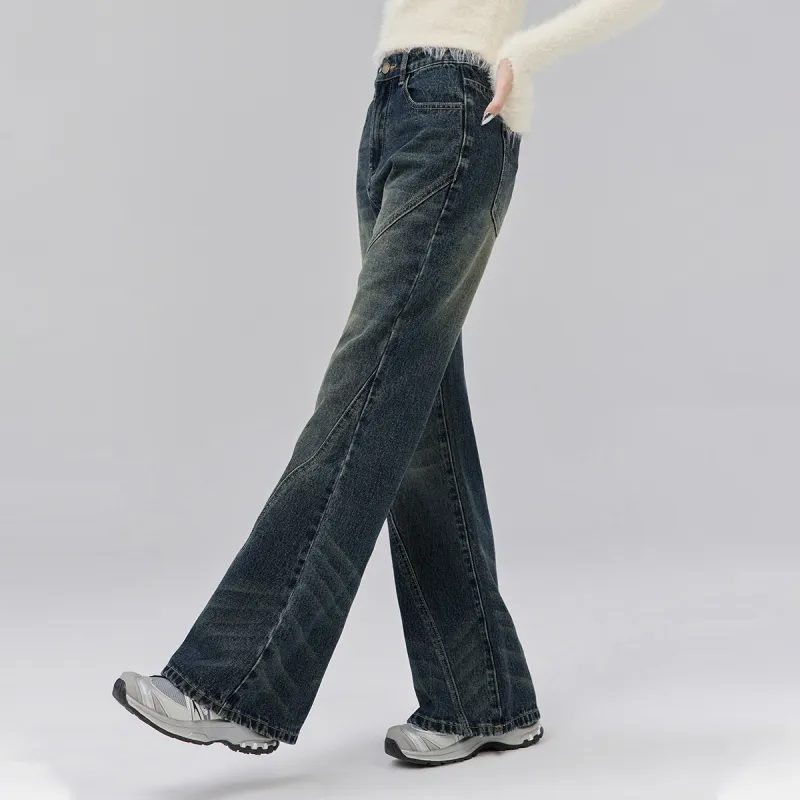 LA CRAWFISH Jeans Women's Washed Blue Green-5