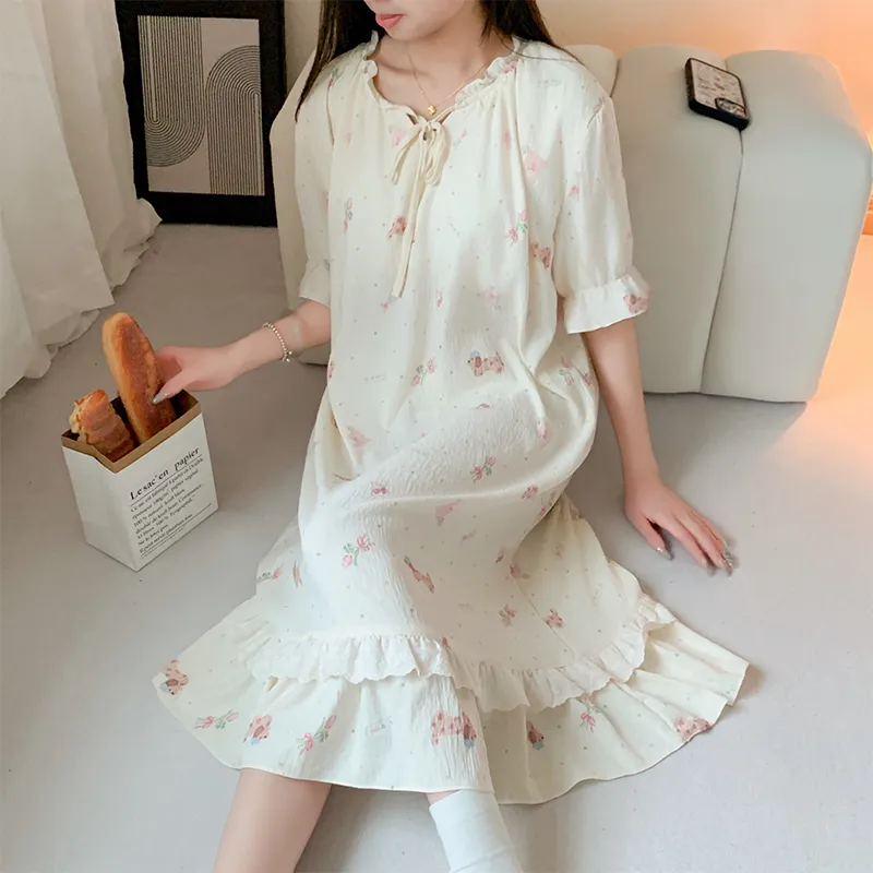 ROMANTIC·SPRING Nightgown Women's Image Color-4