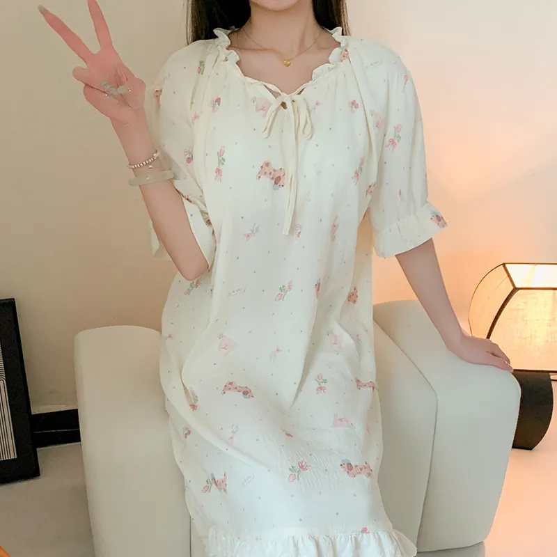ROMANTIC·SPRING Nightgown Women's Image Color-3