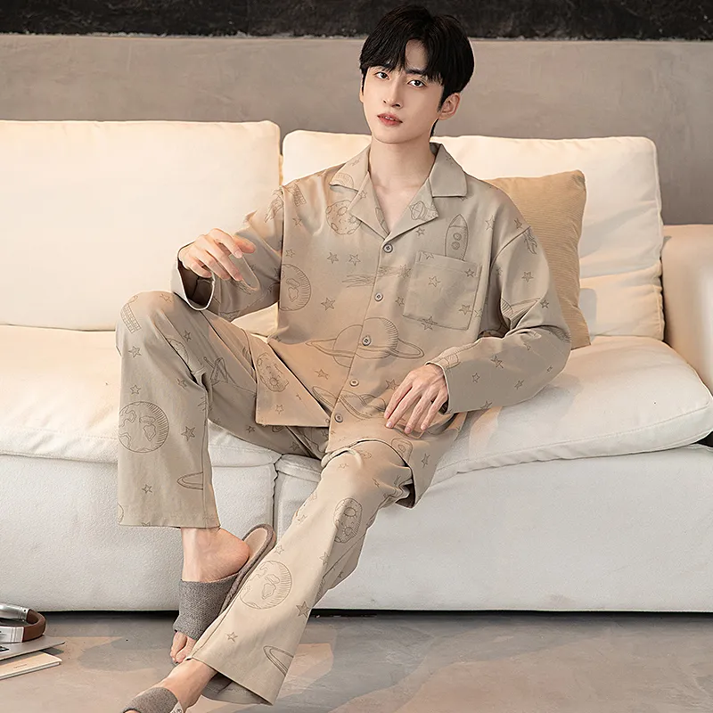 ROMANTIC·SPRING Pajama Set Men's Image Color-4