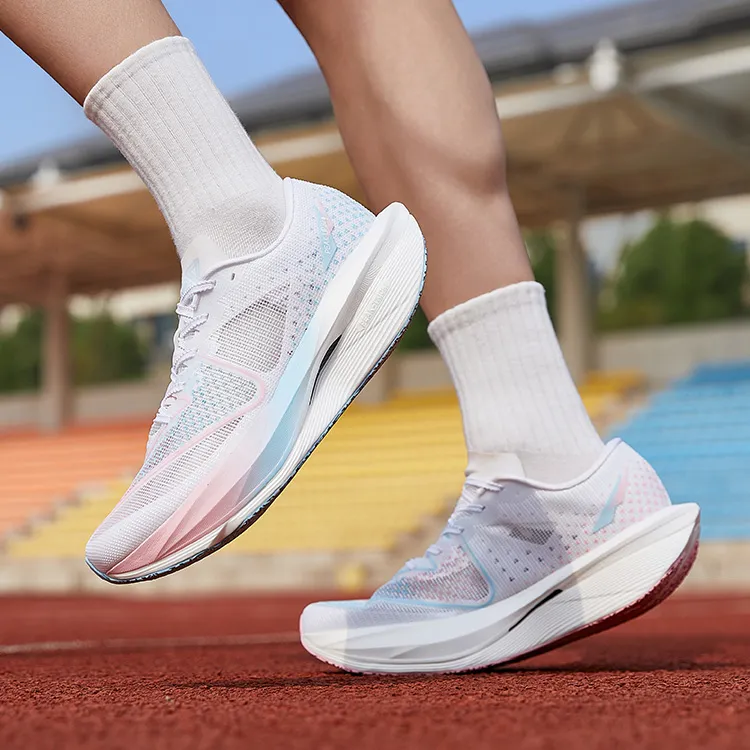 PEAK UP30 4.0 Running Shoes Men Low Top White/Pink/Blue-5