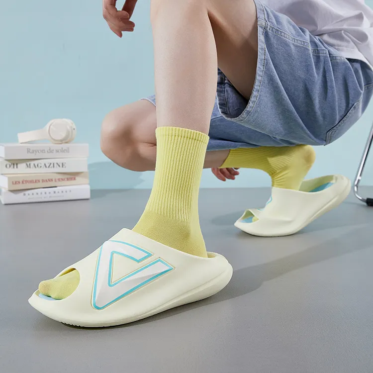 PEAK Very Small Fat Drag Quiet Slip Resistant Abrasion Resistant Slide Slippers Men's Light Yellow-7