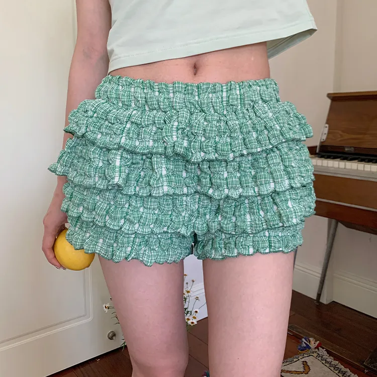 MeiHaoStore Casual Shorts Women's Green-2