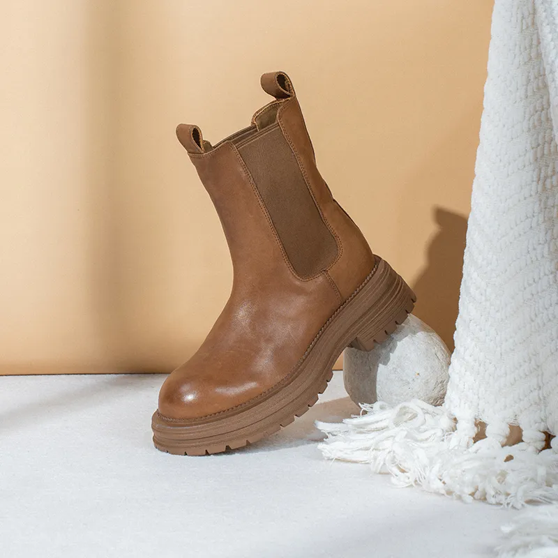 Anthony Miles Crew Chelsea Boots Women's Khaki-7