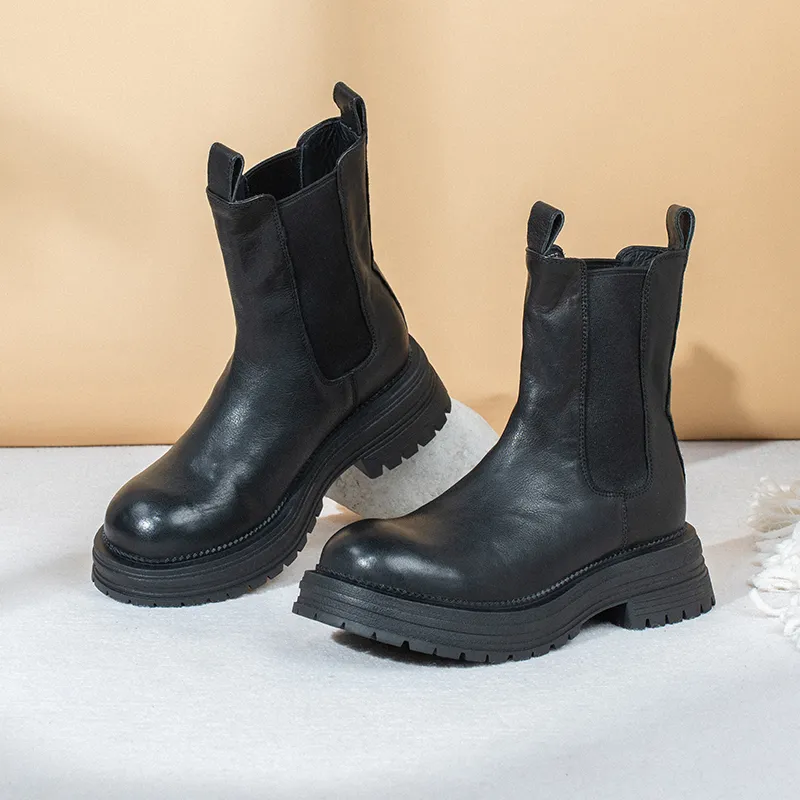 Anthony Miles Short Chelsea Boots Women's Black-5