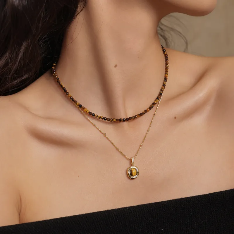 Arsis Copper Alloy Necklaces Unisex Gold Silver Two Tone-8