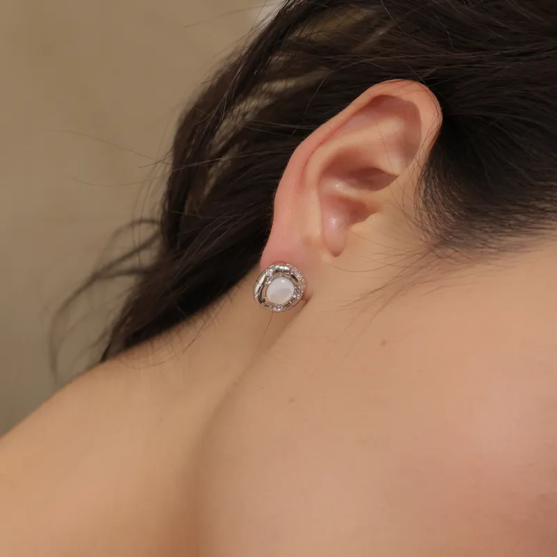 Arsis 925 Sterling Silver Stud Earrings Unisex Gold Silver Two Tone-2