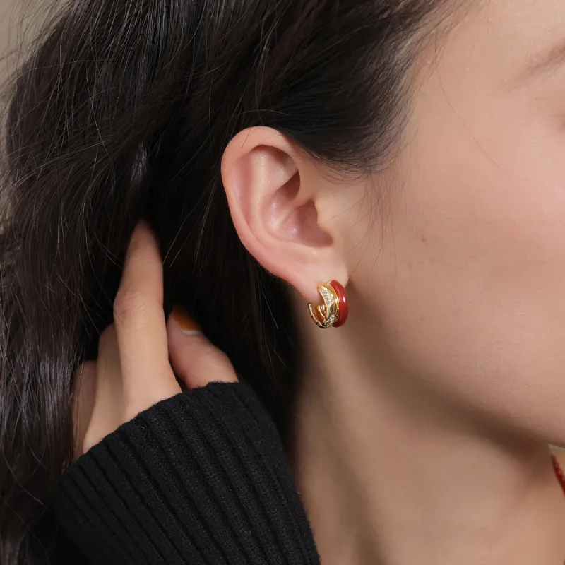 Arsis S925 Sterling Silver Stud Earrings Unisex Gold Silver Two Tone-4