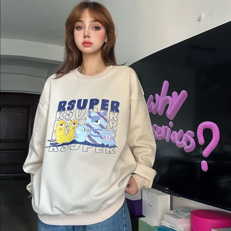 R.super X Monster Letter Co branded Series Sweatshirts Unisex-14