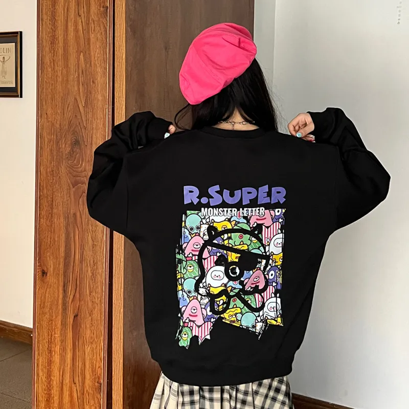 R.super X Monster Letter Co branded Series Sweatshirts Unisex-7