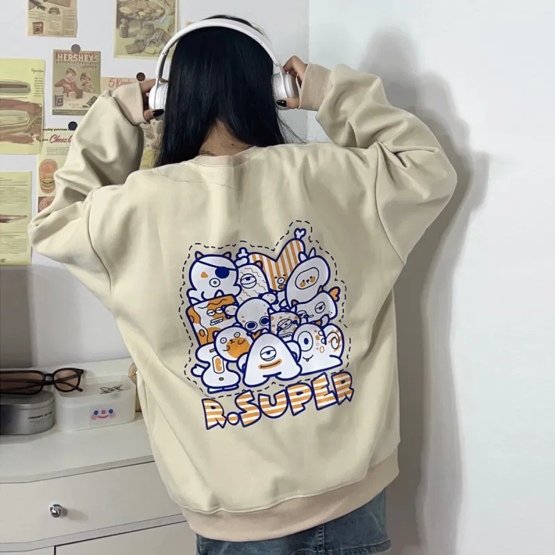 R.super X Monster Letter Co branded Series Sweatshirts Unisex-14