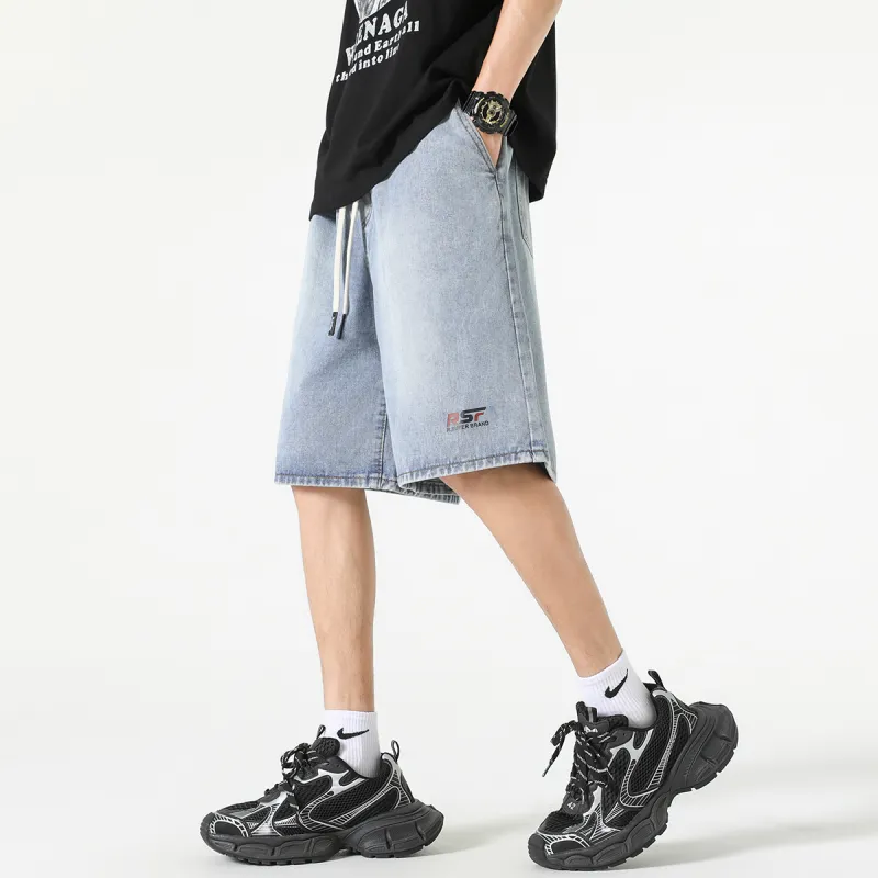 R.super Denim Shorts Unisex Light Blue-5