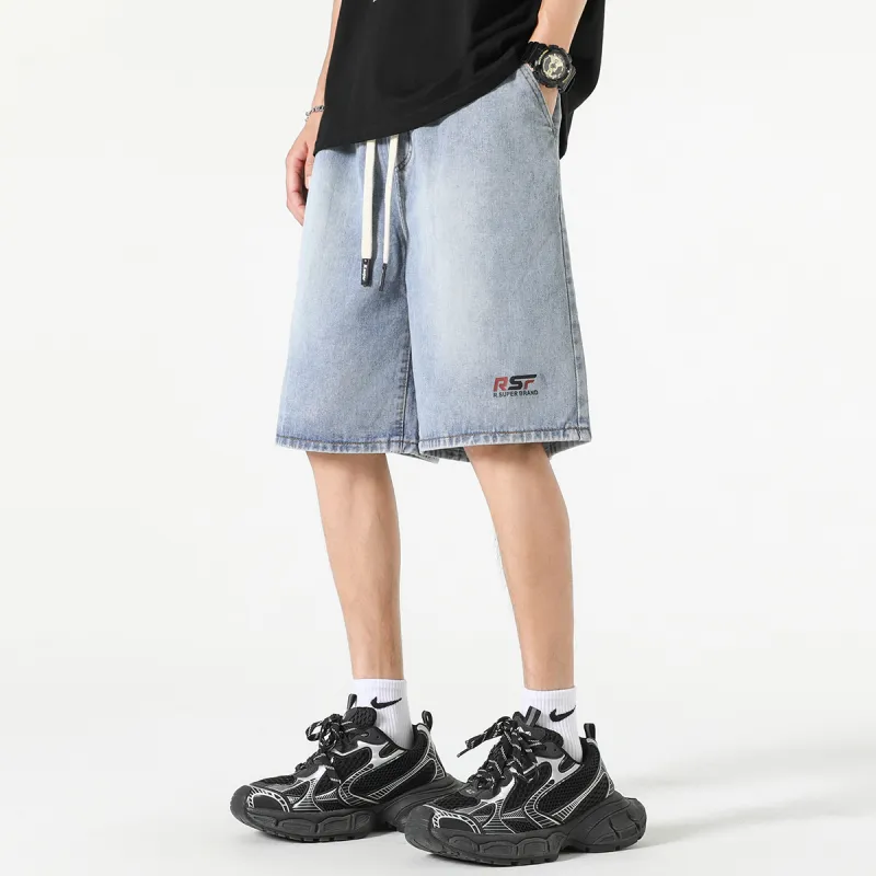 R.super Denim Shorts Unisex Light Blue-3
