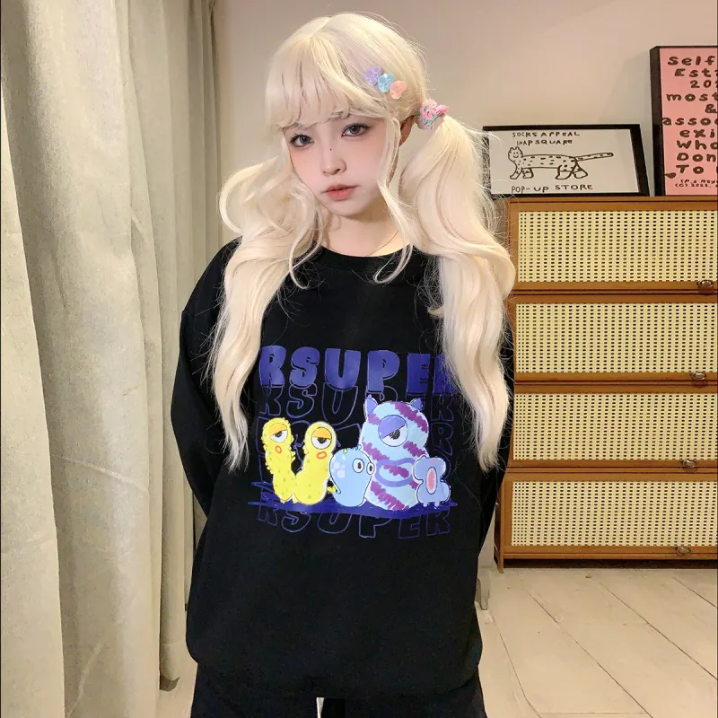 R.super X Monster Letter Co branded Series Sweatshirts Unisex-4