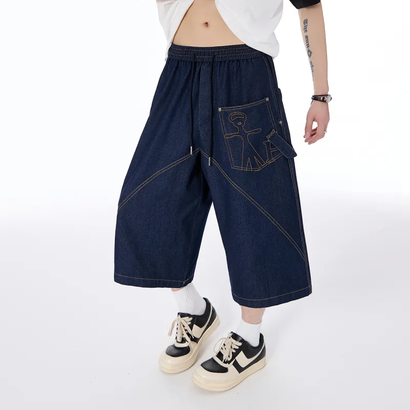 R.super Denim Shorts Unisex-9