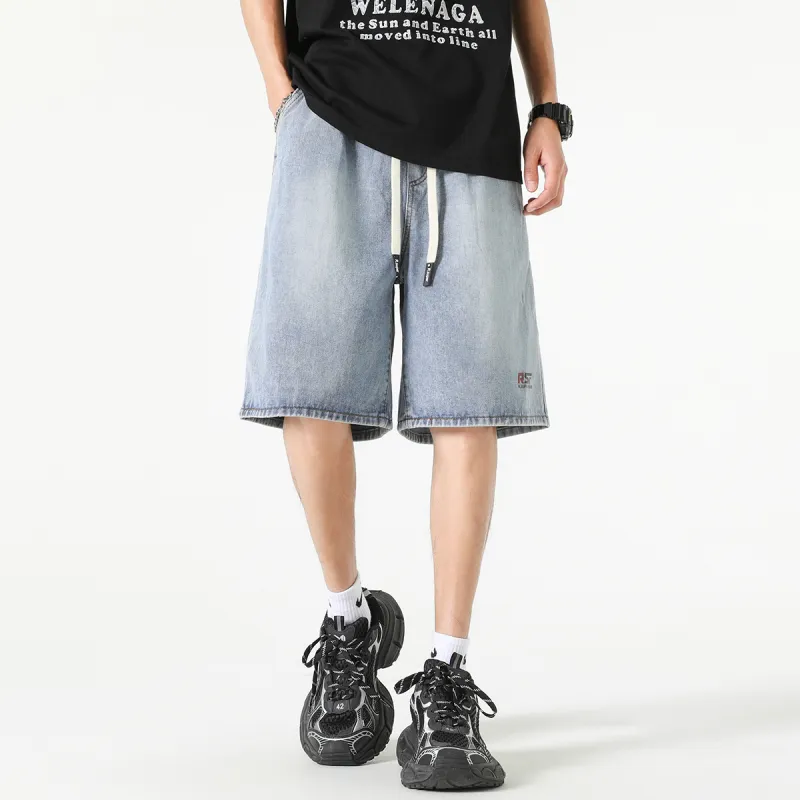 R.super Denim Shorts Unisex Light Blue-2