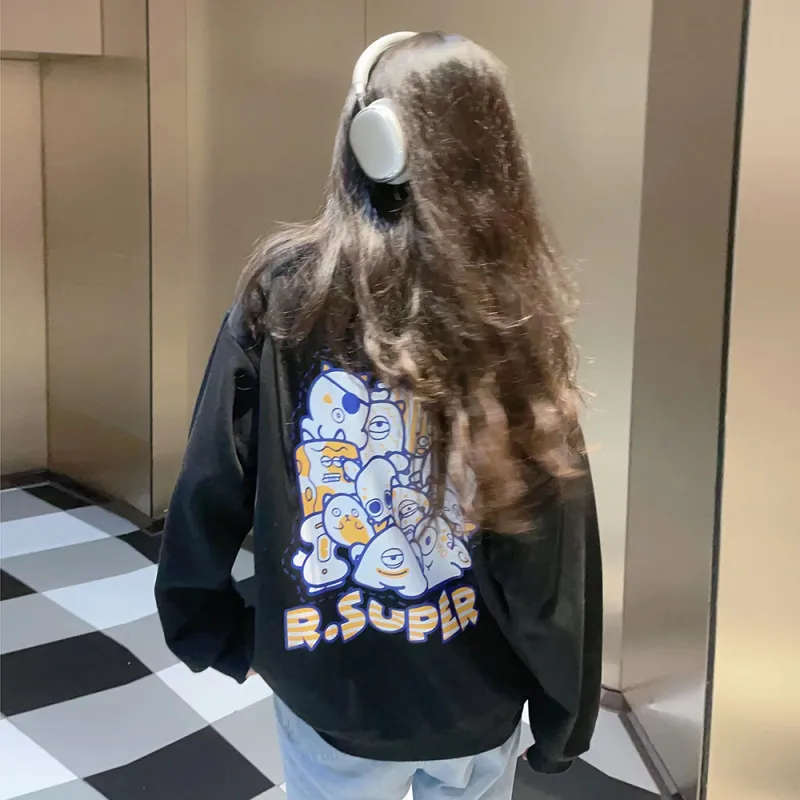 R.super X Monster Letter Co branded Series Sweatshirts Unisex-5