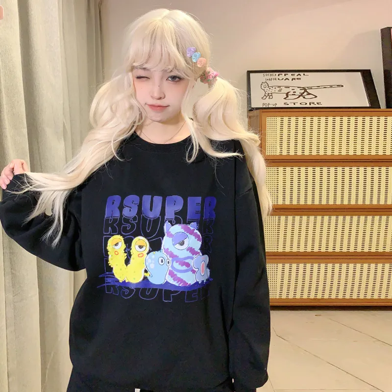 R.super X Monster Letter Co branded Series Sweatshirts Unisex-5