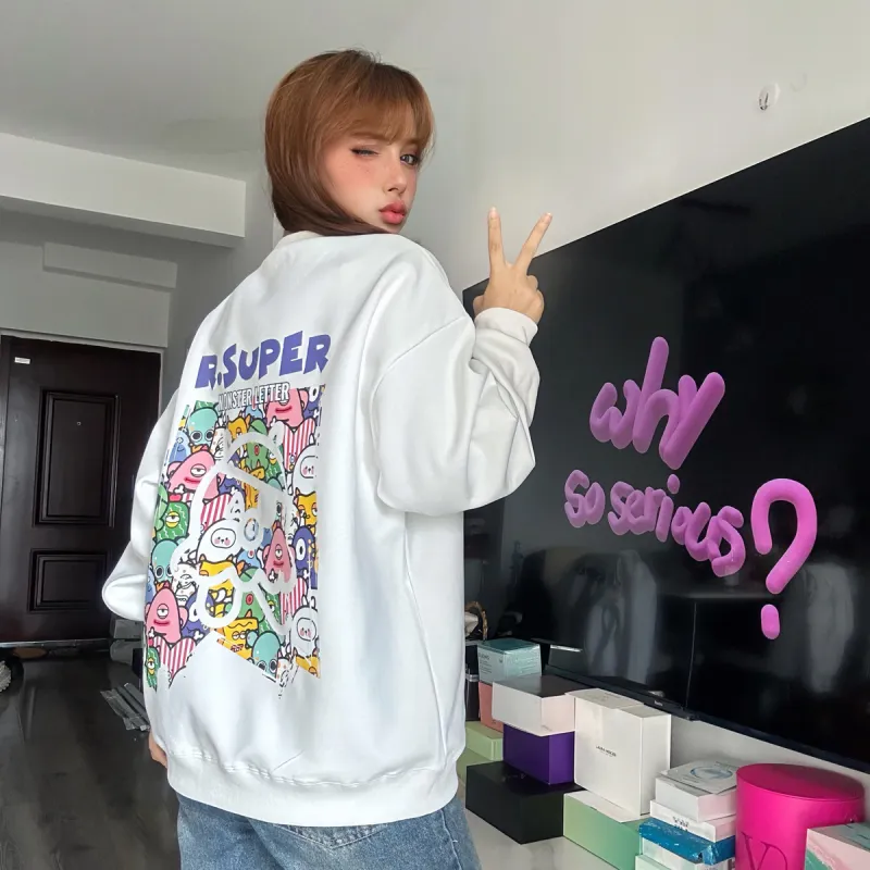 R.super X Monster Letter Co branded Series Sweatshirts Unisex-13
