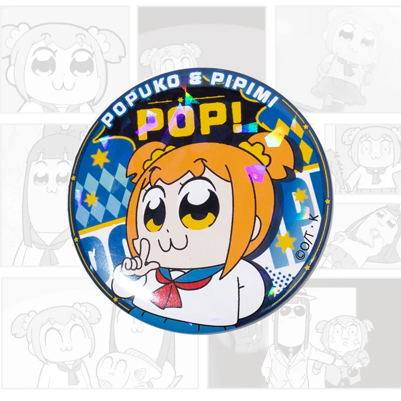 Crooked Melon Production Pop Team Epic And Pipi Mei Authentic Authorized Round Badge Badges-11