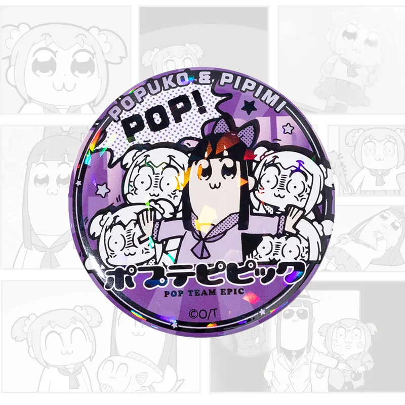 Crooked Melon Production Pop Team Epic And Pipi Mei Authentic Authorized Round Badge Badges-23