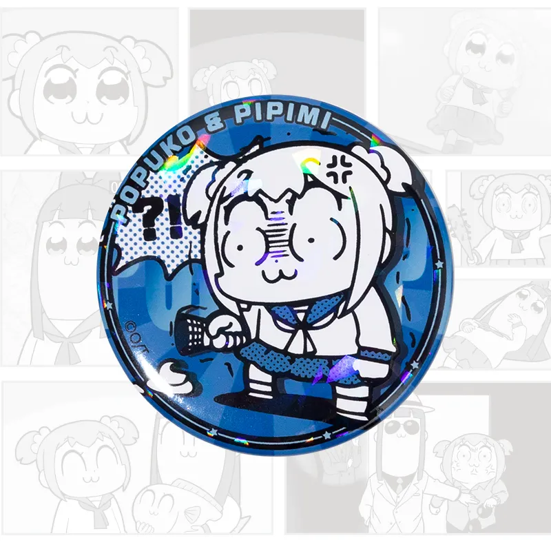 Crooked Melon Production Pop Team Epic And Pipi Mei Authentic Authorized Round Badge Badges-21