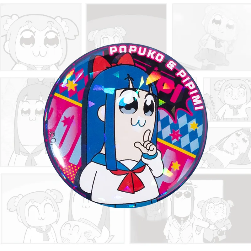 Crooked Melon Production Pop Team Epic And Pipi Mei Authentic Authorized Round Badge Badges-29