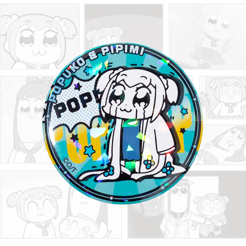 Crooked Melon Production Pop Team Epic And Pipi Mei Authentic Authorized Round Badge Badges-27