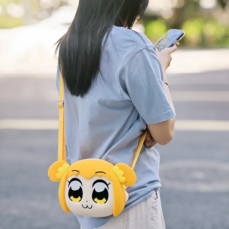 Crooked Melon Production Silicone One Shoulder Crossbody Regular Unisex Blue Yellow-1