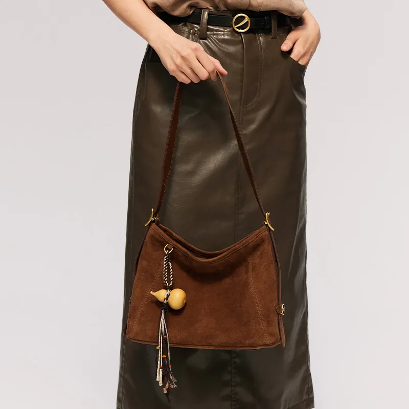 SUPERMERCY One Stroke Series Sheepskin One Shoulder Underarm Crossbody Bag Women's Multicolor Scheme-4