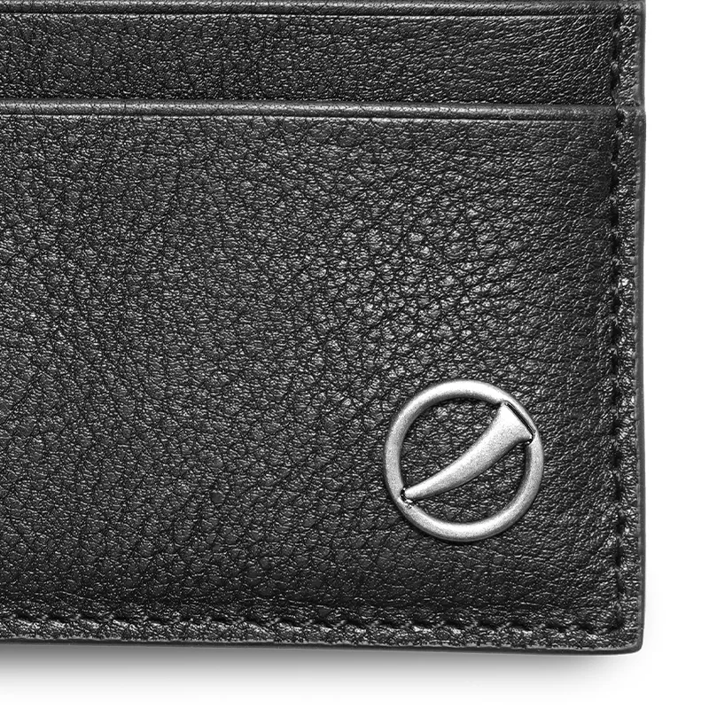 SUPERMERCY One Stroke Series The First Layer Of Calfskin Card Holder Mini Unisex Black/Purple Glaze-9
