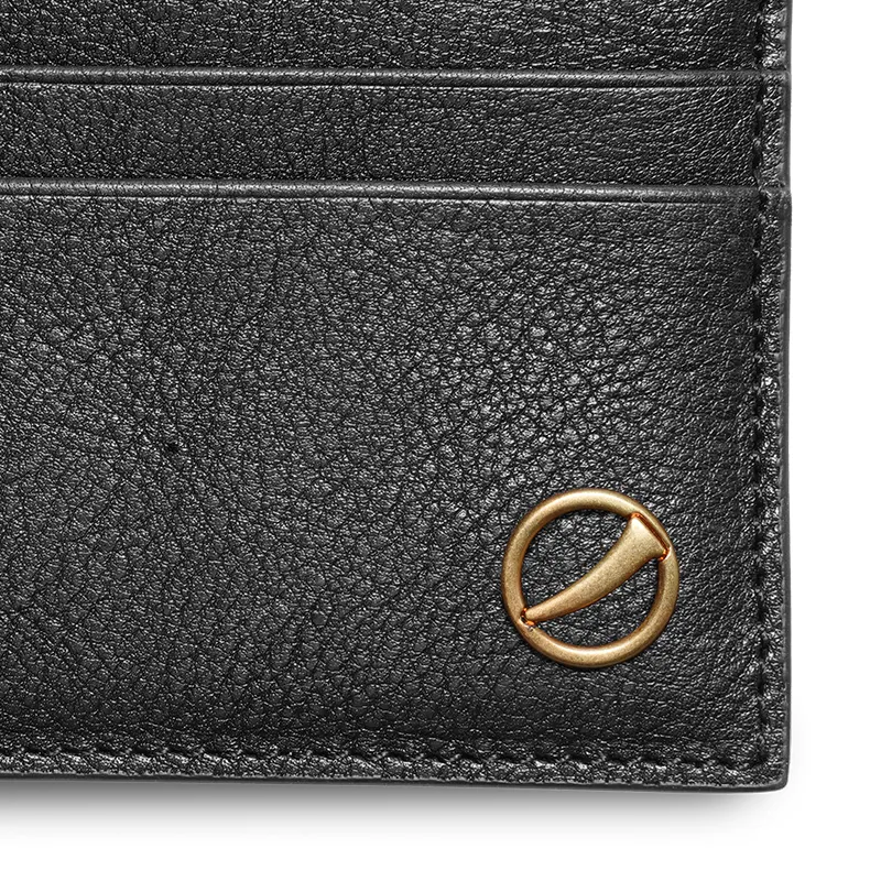 SUPERMERCY One Stroke Series The First Layer Of Calfskin Card Holder Mini Unisex Black/Purple Glaze-4