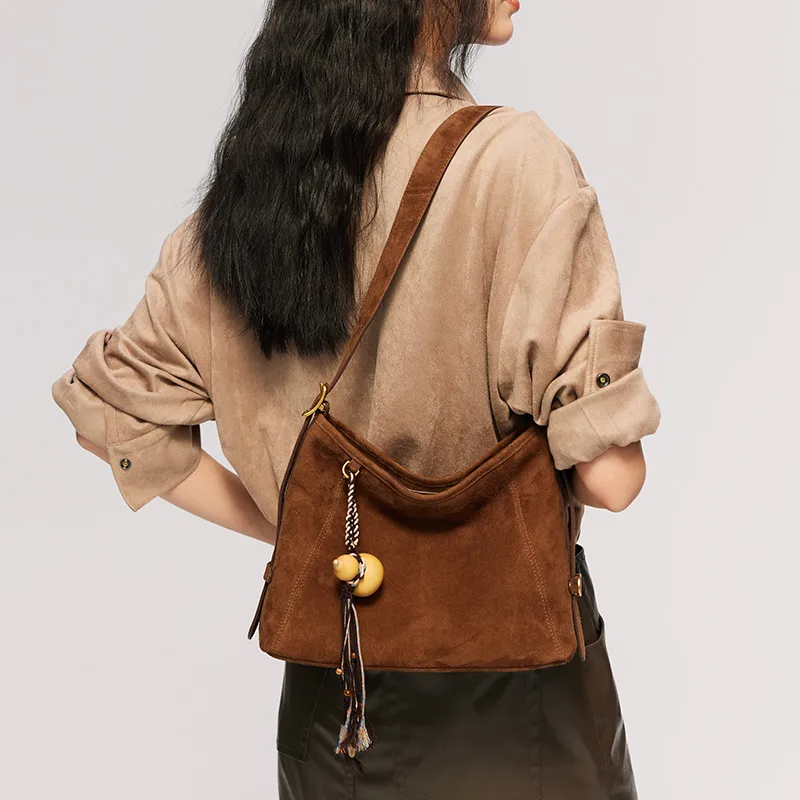 SUPERMERCY One Stroke Series Sheepskin One Shoulder Underarm Crossbody Bag Women's Multicolor Scheme-3