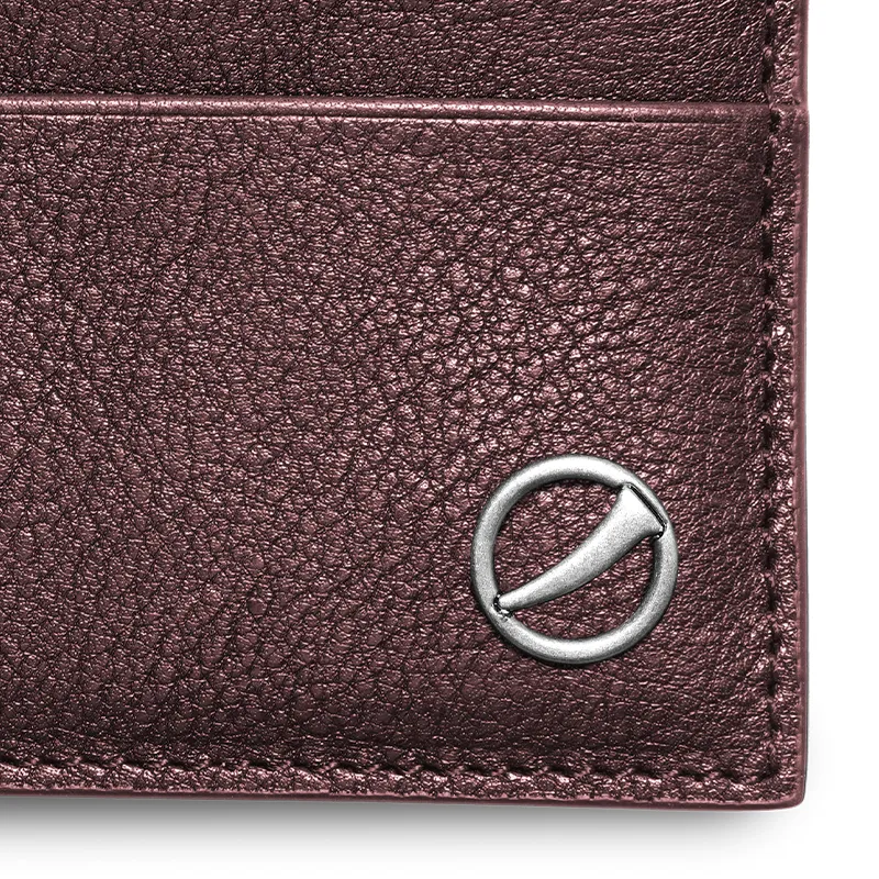 SUPERMERCY One Stroke Series The First Layer Of Calfskin Card Holder Mini Unisex Black/Purple Glaze-19